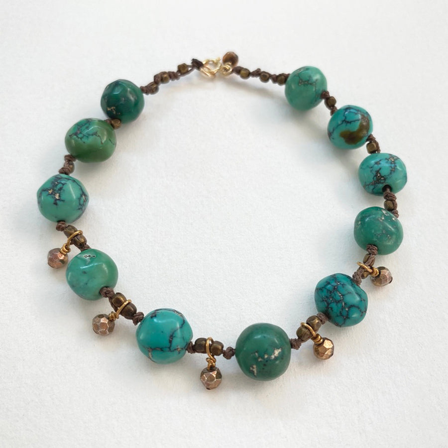 Hand-knotted turquoise bracelet (096_TUR_006bj)
