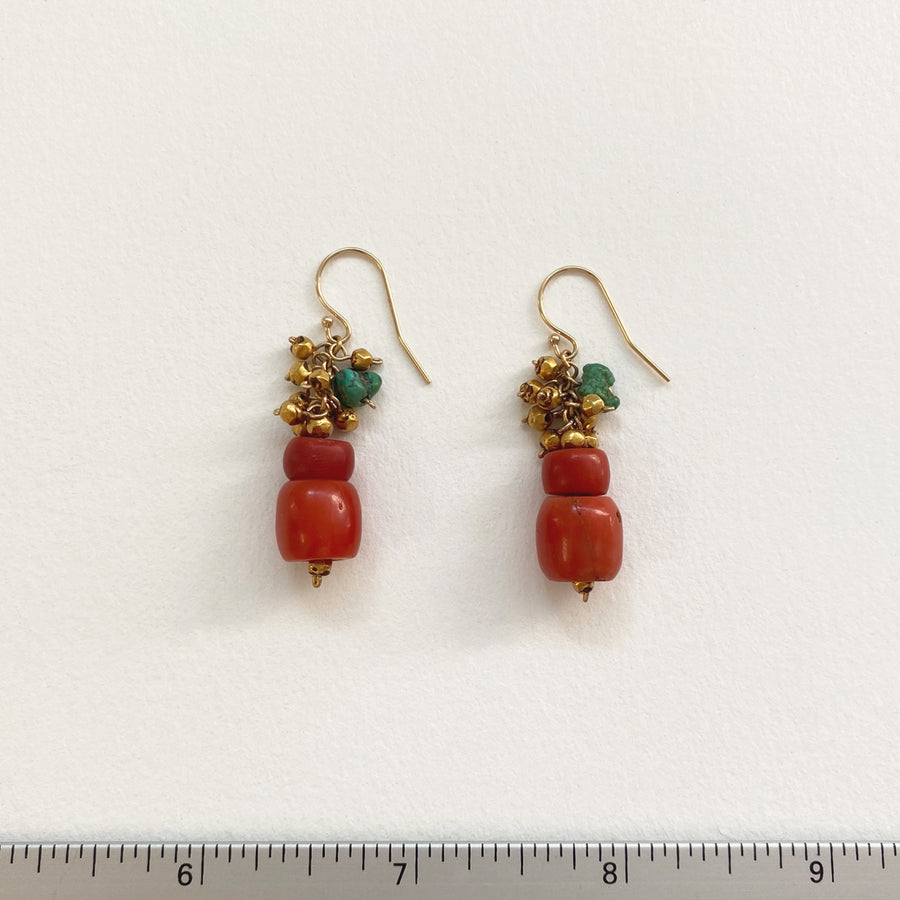 Coral drop earrings (097_COR_023aj)