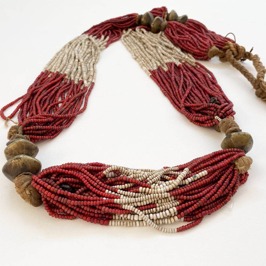 Multi-strand glass beaded necklace (103_IND_005j)