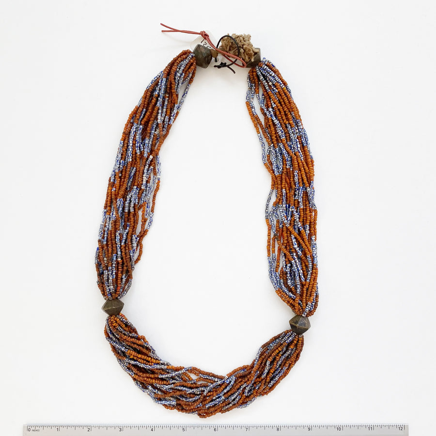 Multi-strand glass beaded necklace (103_IND_009j)