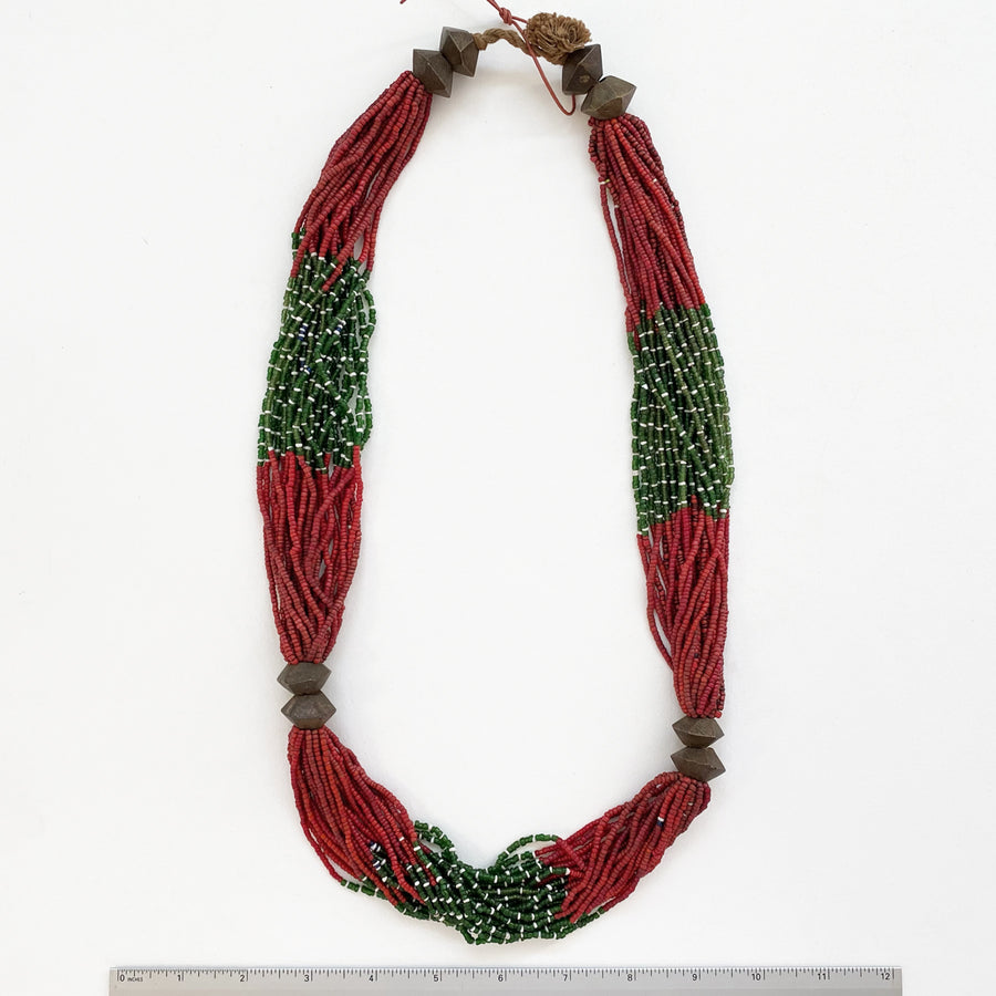 Multi-strand glass beaded necklace (103_IND_011j)