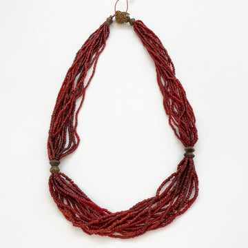 Multi-strand glass beaded necklace (103_IND_012j)