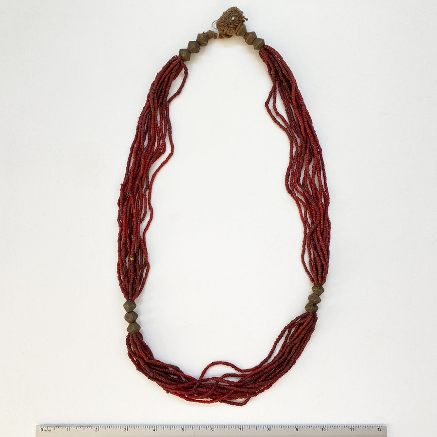 Multi-strand glass beaded necklace (106_IND_003j)