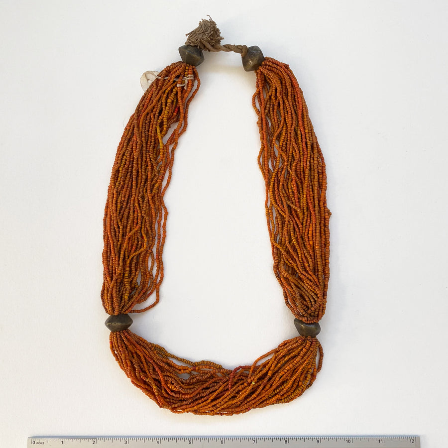Multi-strand glass beaded necklace (106_IND_009j)