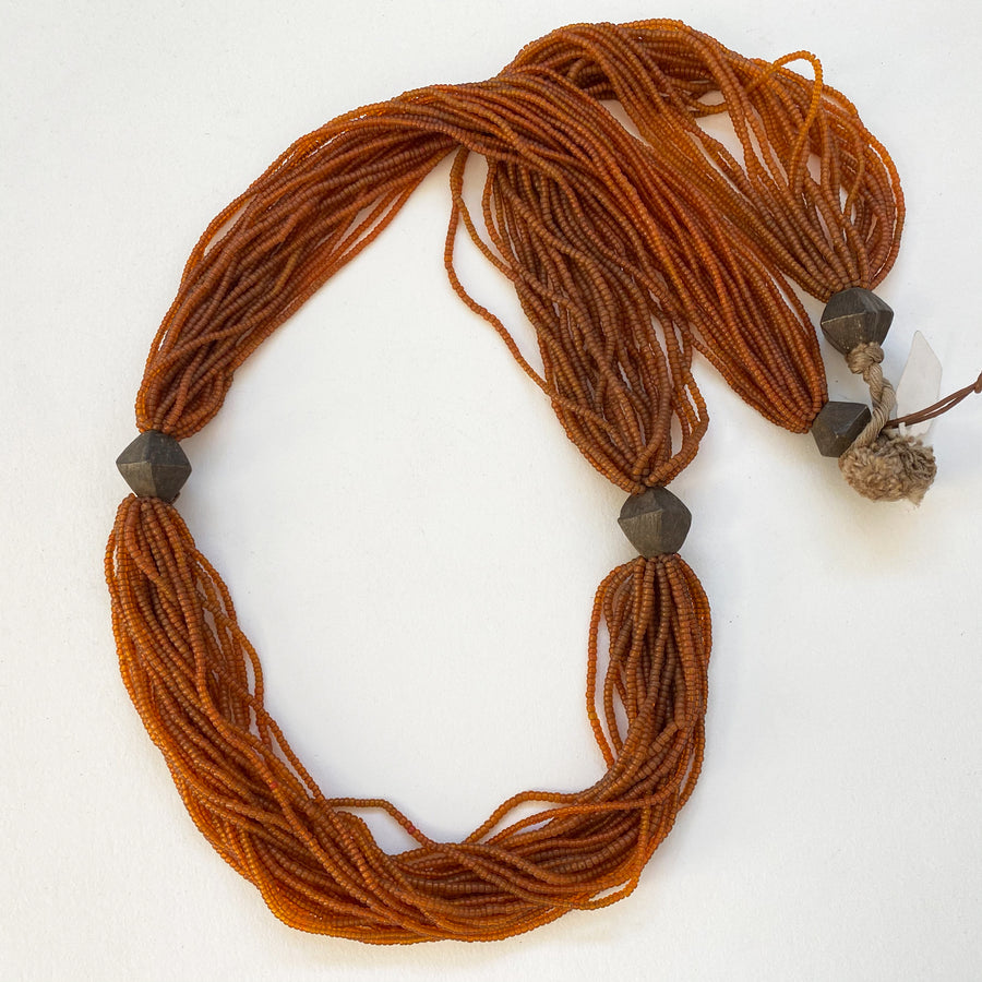 Multi-strand glass beaded necklace (106_IND_010j)