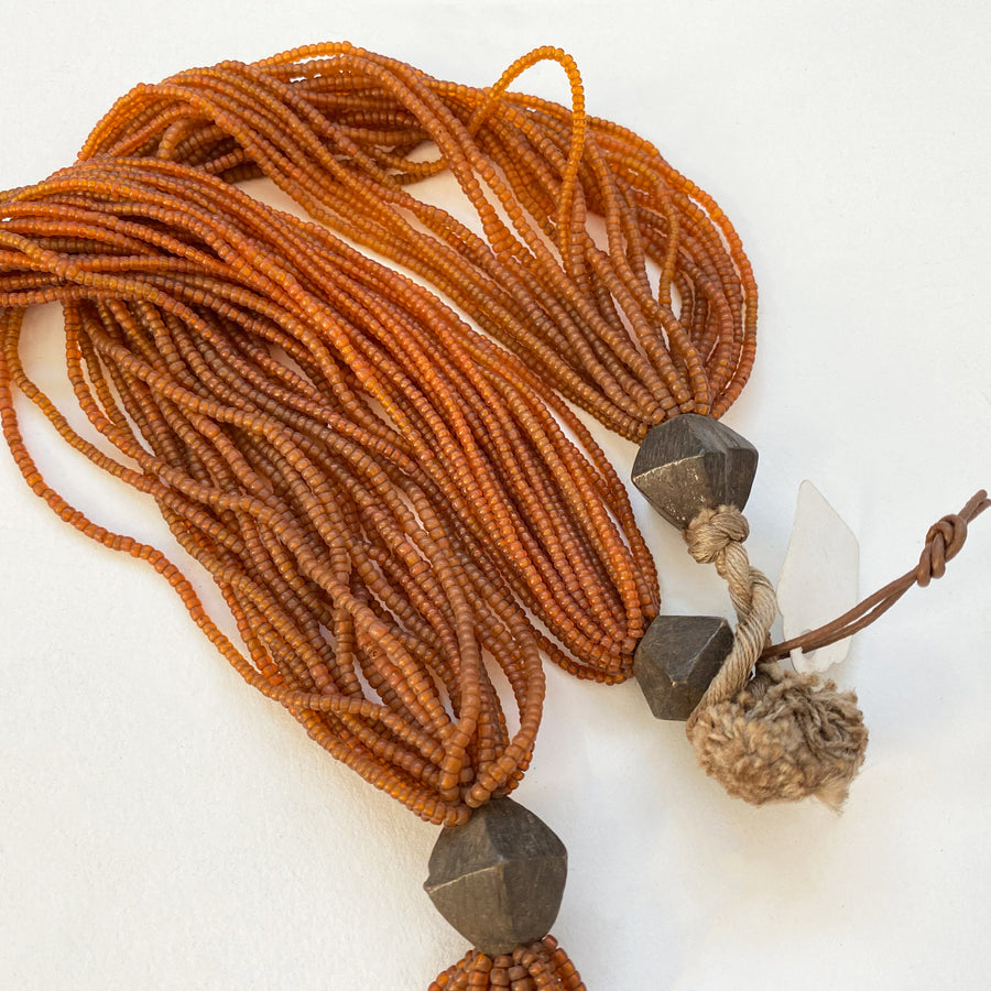 Multi-strand glass beaded necklace (106_IND_011j)