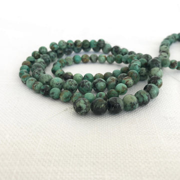 African Turquoise Round Bead Strand (AFT-G002)