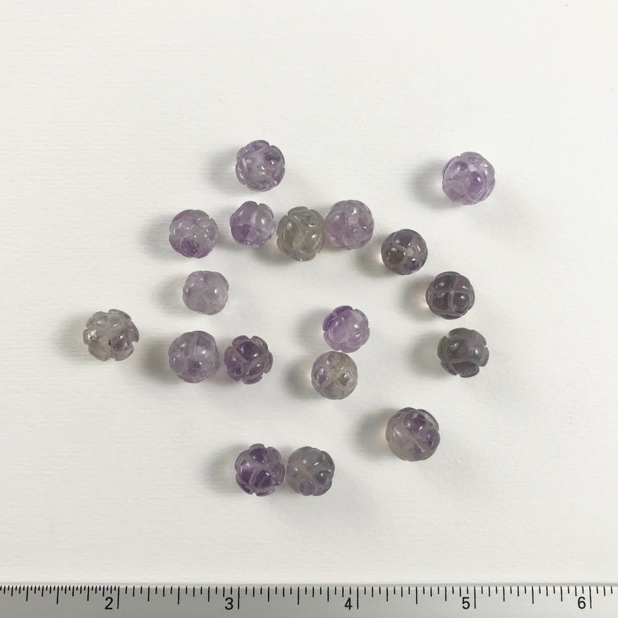 Cape Amethyst Carved Round Bead (AMC_004)