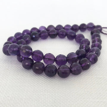 Amethyst Faceted Round Bead Strand (AME_025)