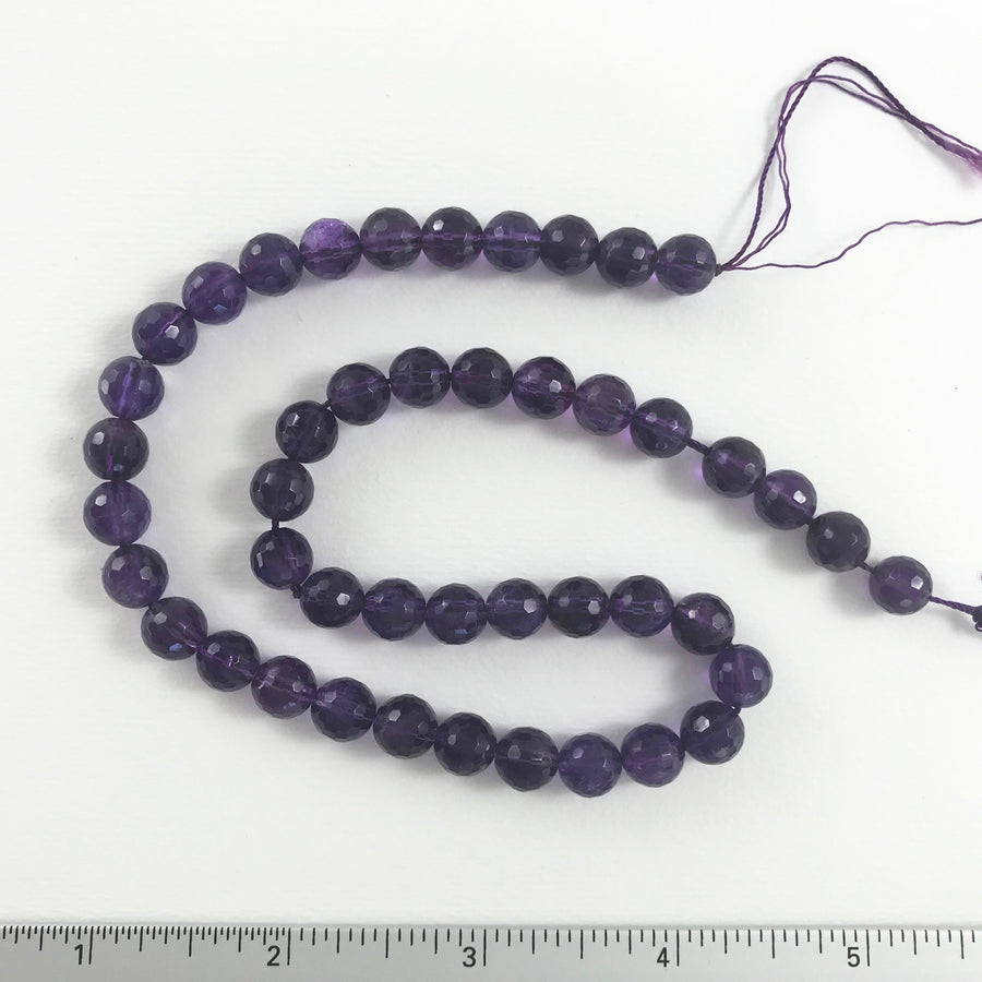 Amethyst Faceted Round Bead Strand (AME_025)