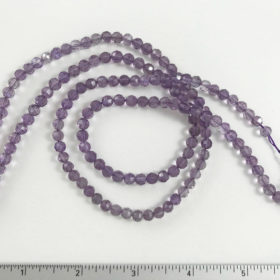Amethyst Faceted Round Bead Strand (AME_027)