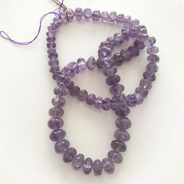 Amethyst Carved Rondelle Bead Strand (AME_042)
