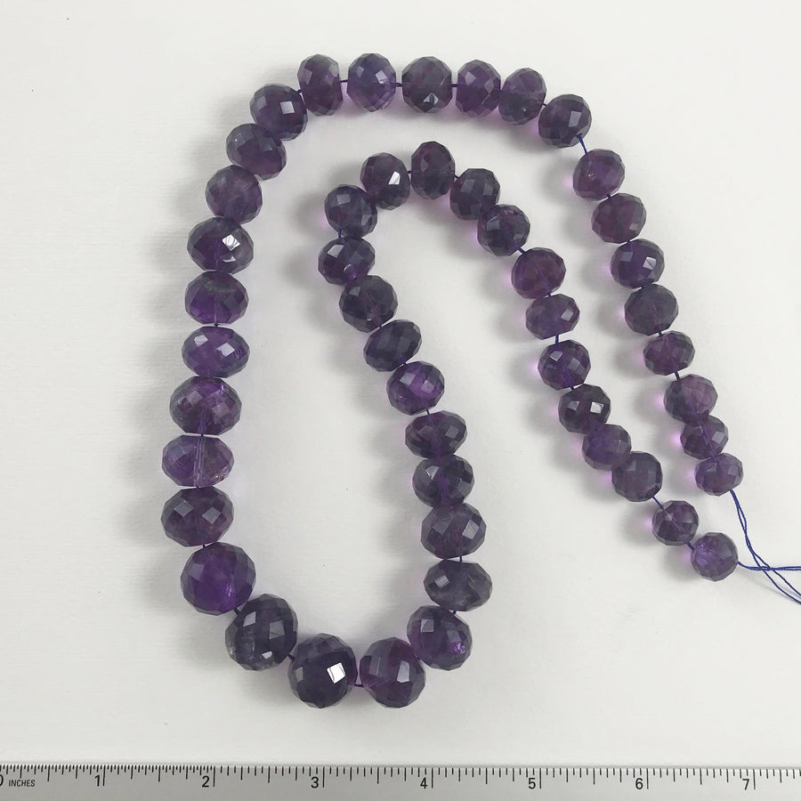 Amethyst Faceted Rondelle Bead Strand (AME_047)