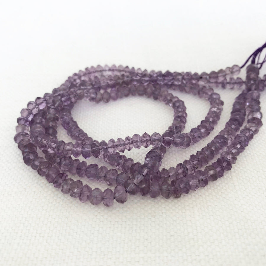 Amethyst Faceted Rondelle Bead Strand (AME_050)