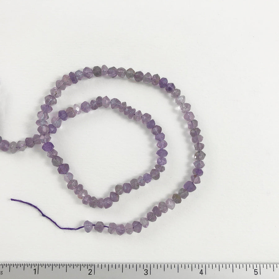 Amethyst Faceted Rondelle Bead Strand (AME_051)