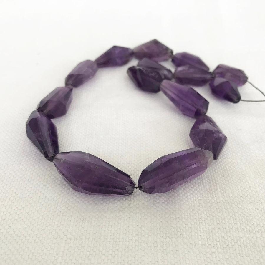 Amethyst Faceted Nugget Bead Strand (AME_057)