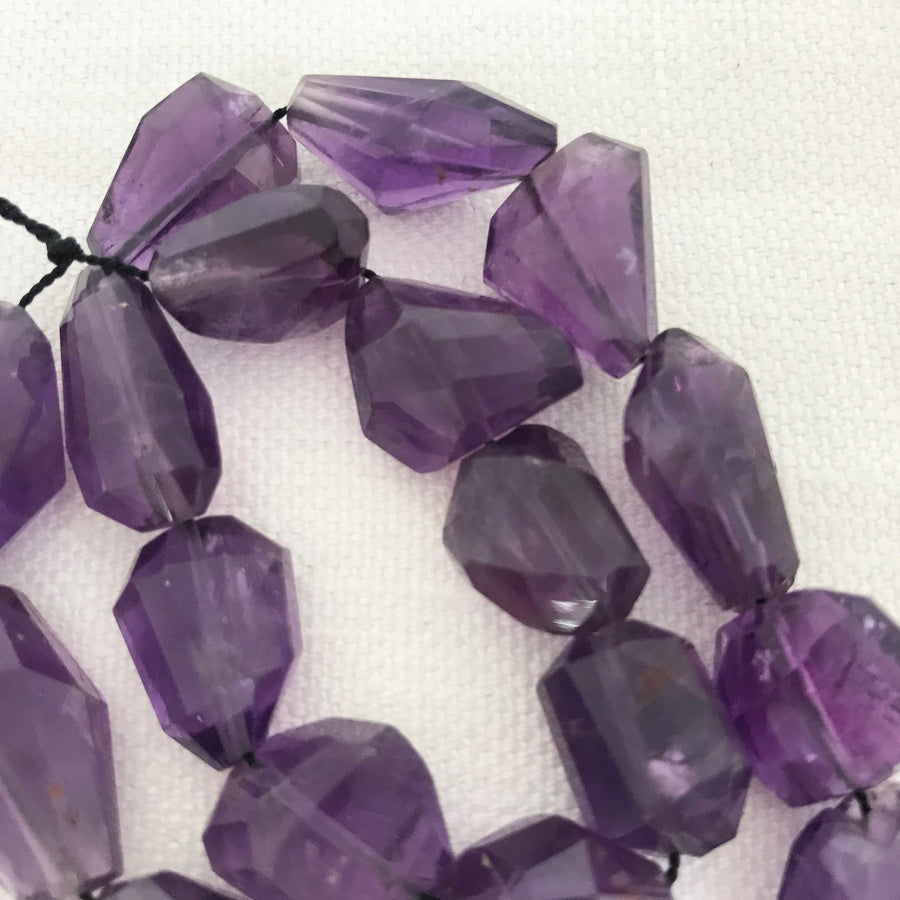 Amethyst Faceted Nugget Bead Strand (AME_058)