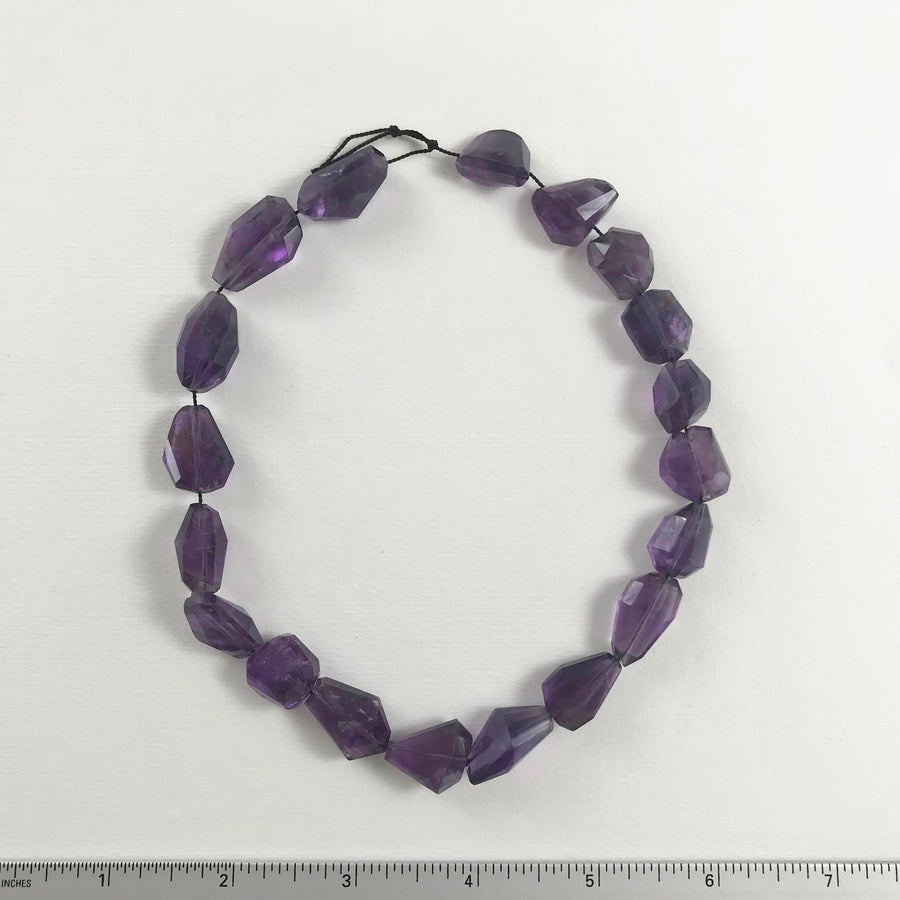 Amethyst Faceted Nugget Bead Strand (AME_058)