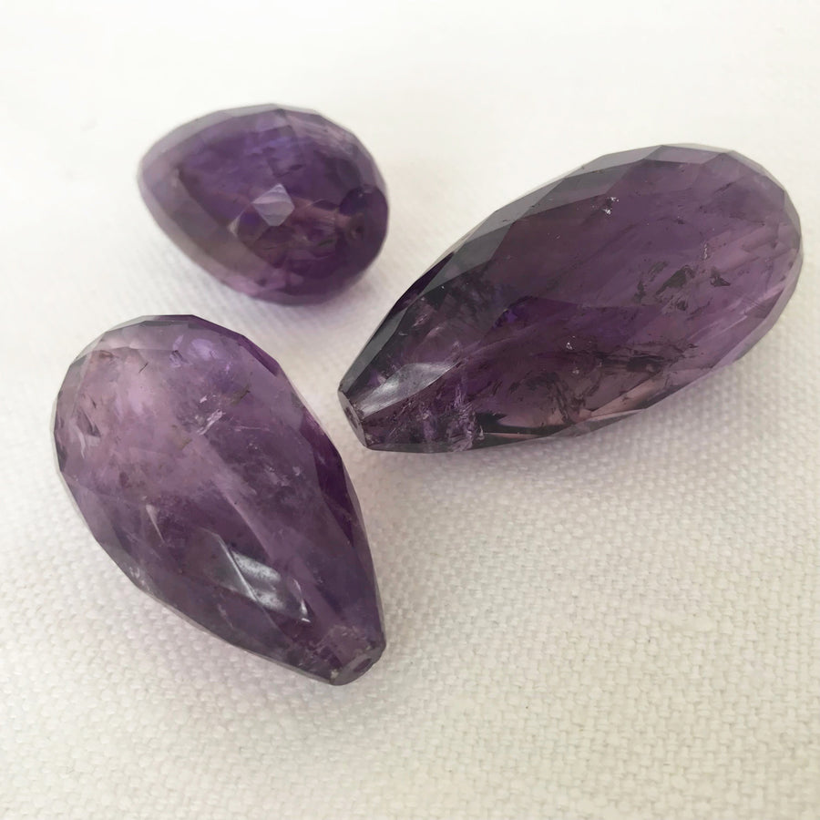 Amethyst Faceted Tear Bead (AME-G067)