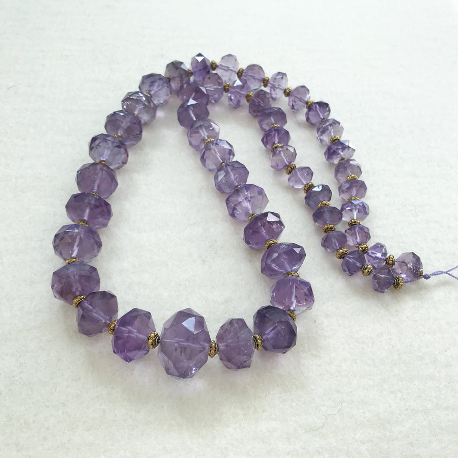 Amethyst Faceted Rondelle Bead Strand (AME_088)