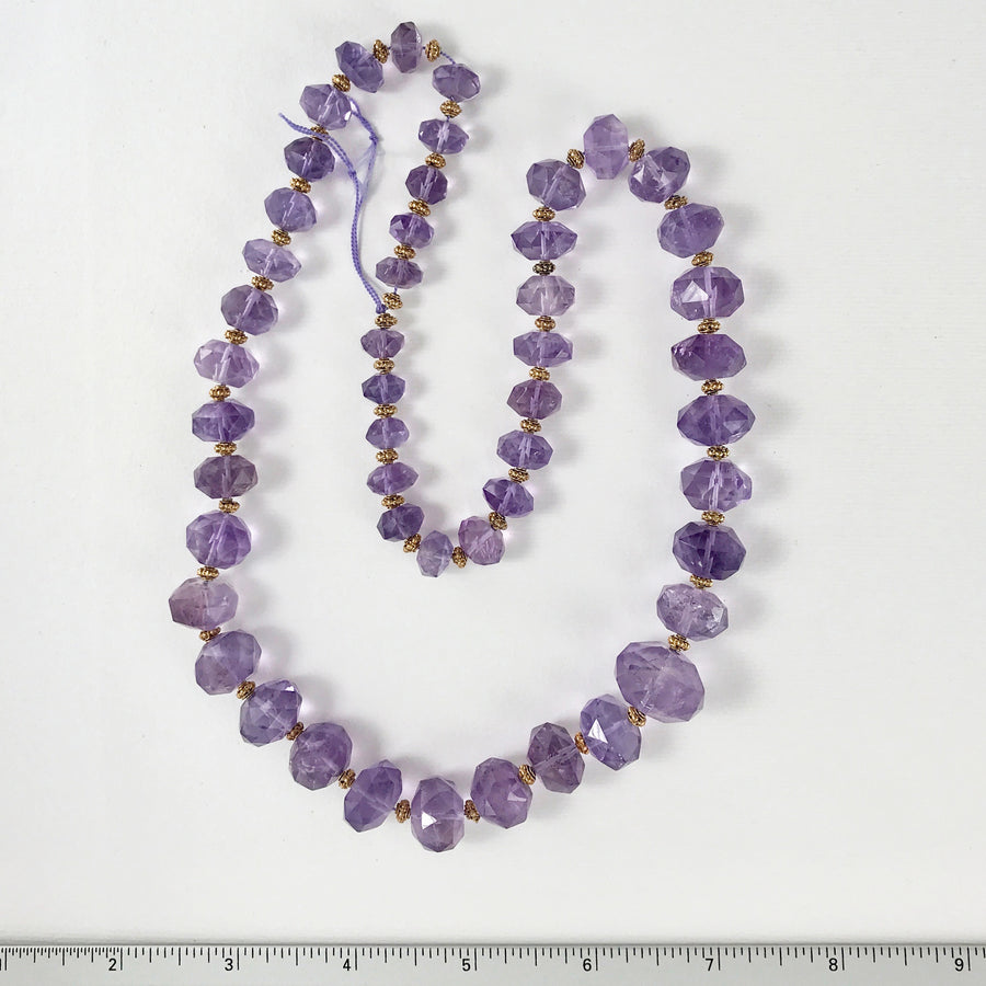 Amethyst Faceted Rondelle Bead Strand (AME_088)