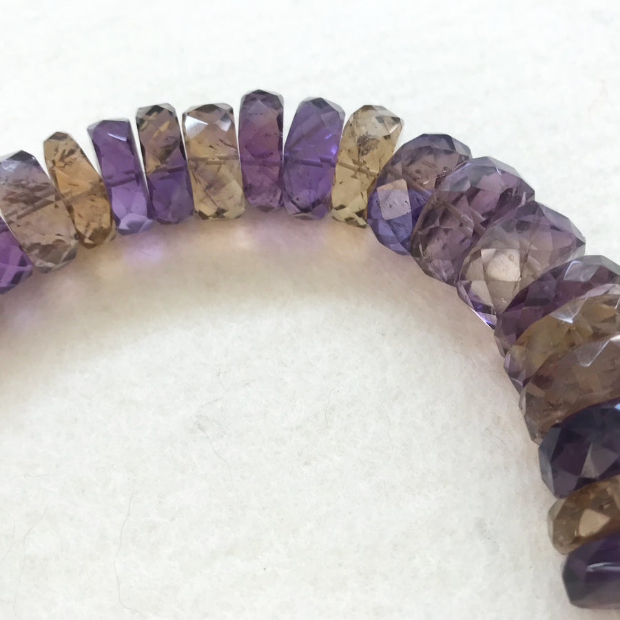 Ametrine Faceted Rondelle Bead Strand (AMT_002)
