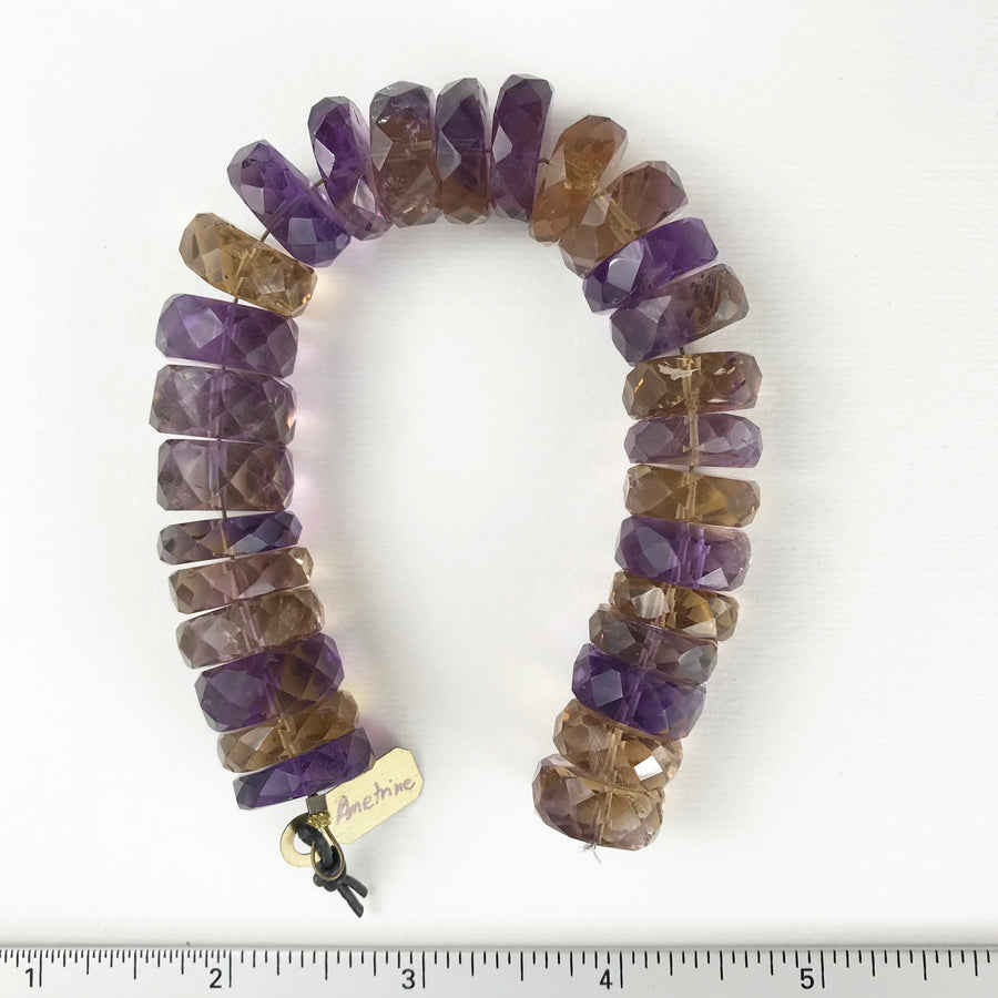 Ametrine Faceted Rondelle Bead Strand (AMT_002)
