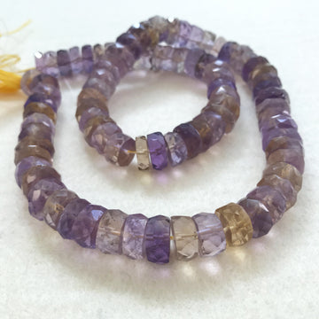 Ametrine Faceted Rondelle Bead Strand (AMT_003)