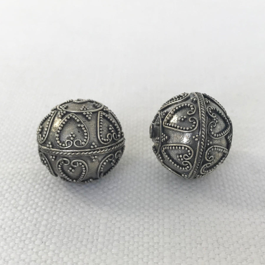 Bali/India Silver Granulated Round Bead (BAS_003)