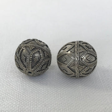 Bali/India Silver Granulated Round Bead (BAS_007)