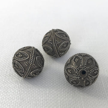 Bali/India Silver Granulated Round Bead (BAS_008)