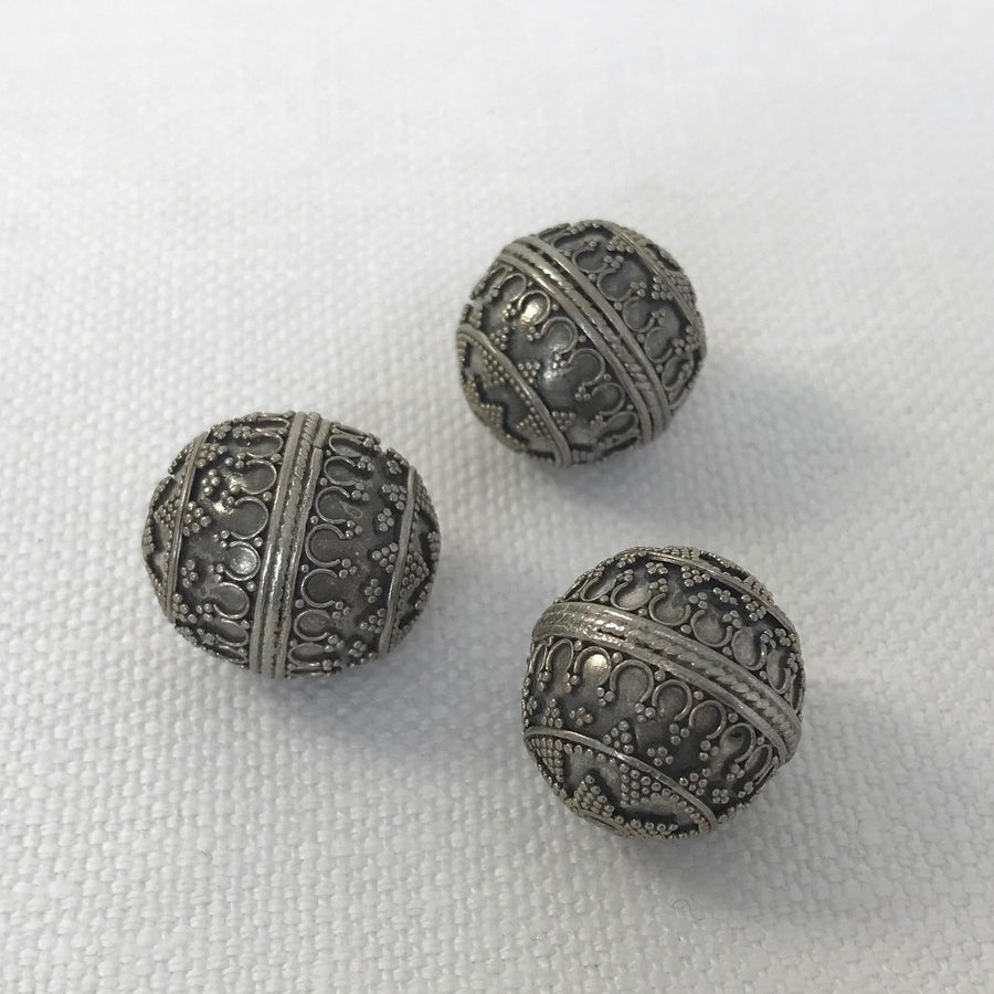 Bali/India Silver Granulated Round Bead (BAS_009)