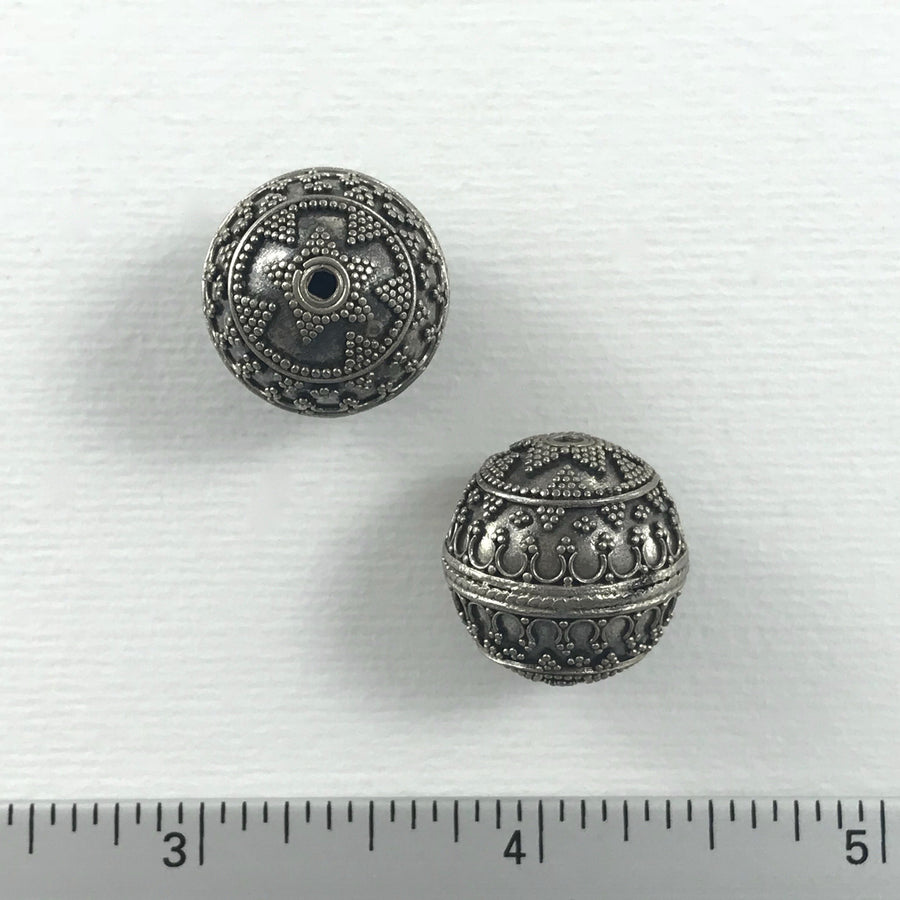 Bali/India Silver Granulated Round Bead (BAS_009)
