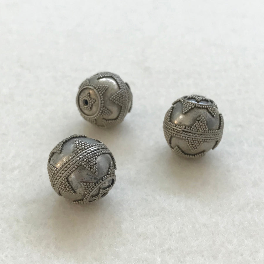 Bali/India Silver Granulated Round Bead (BAS_011)