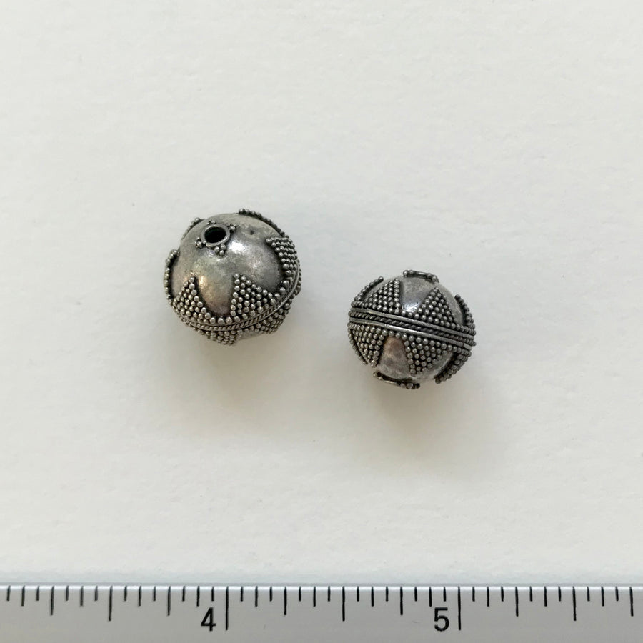 Bali/India Silver Granulated Round Bead (BAS-G012)