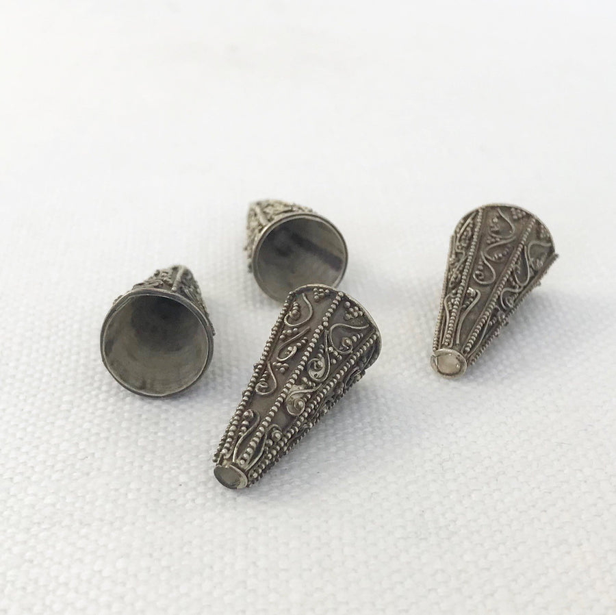 Bali/India Silver Granulated Cone Bead (BAS_028)