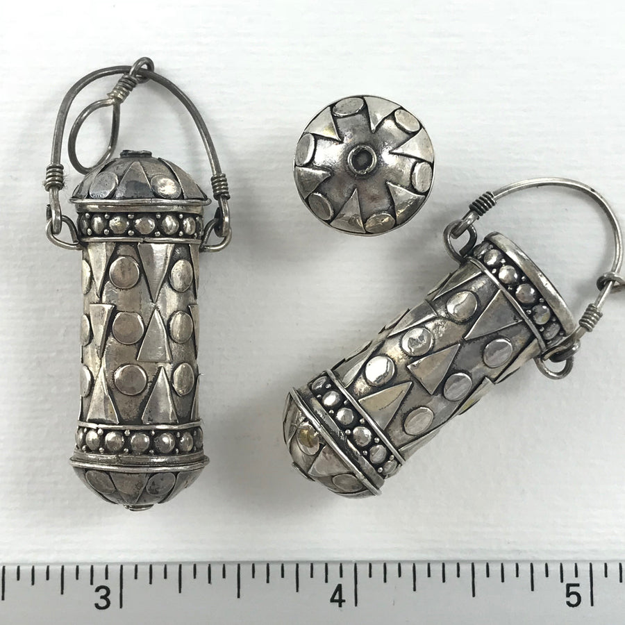 Bali/India Silver Embellished Vessel Overall Length Including Bail 60Mm Loose Pendant (BAS_038)