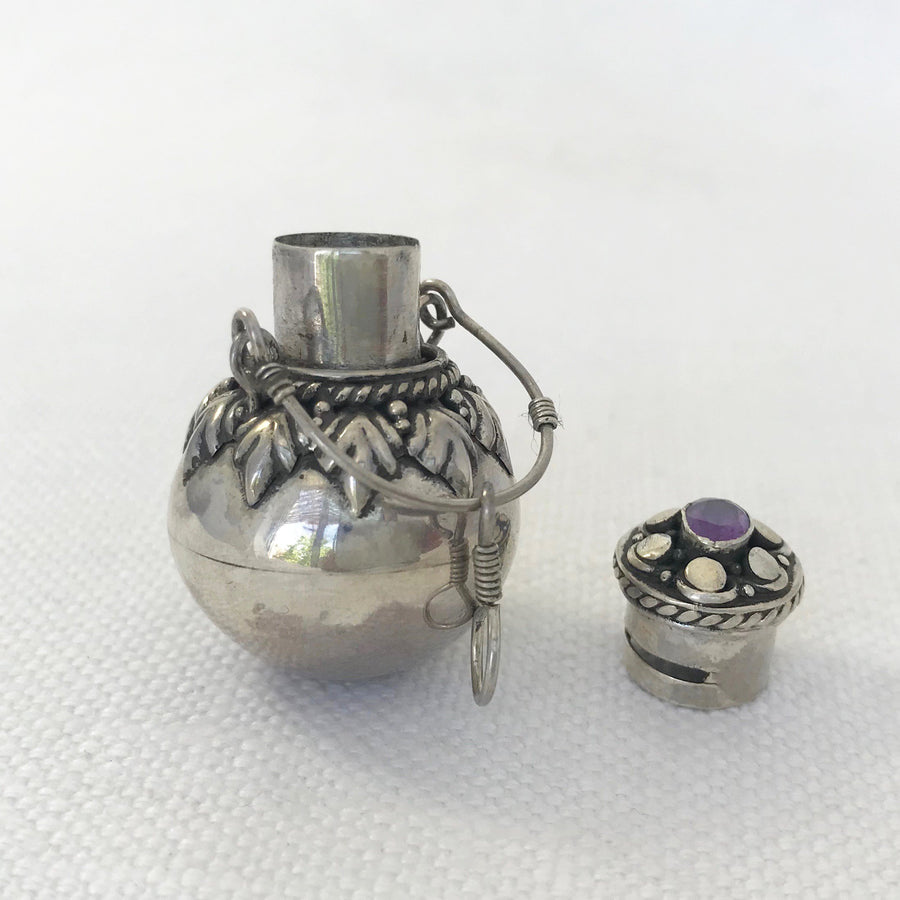 Bali/India Silver Embellished Vessel Overall Length Including Bail  52Mm Loose Pendant (BAS_042)
