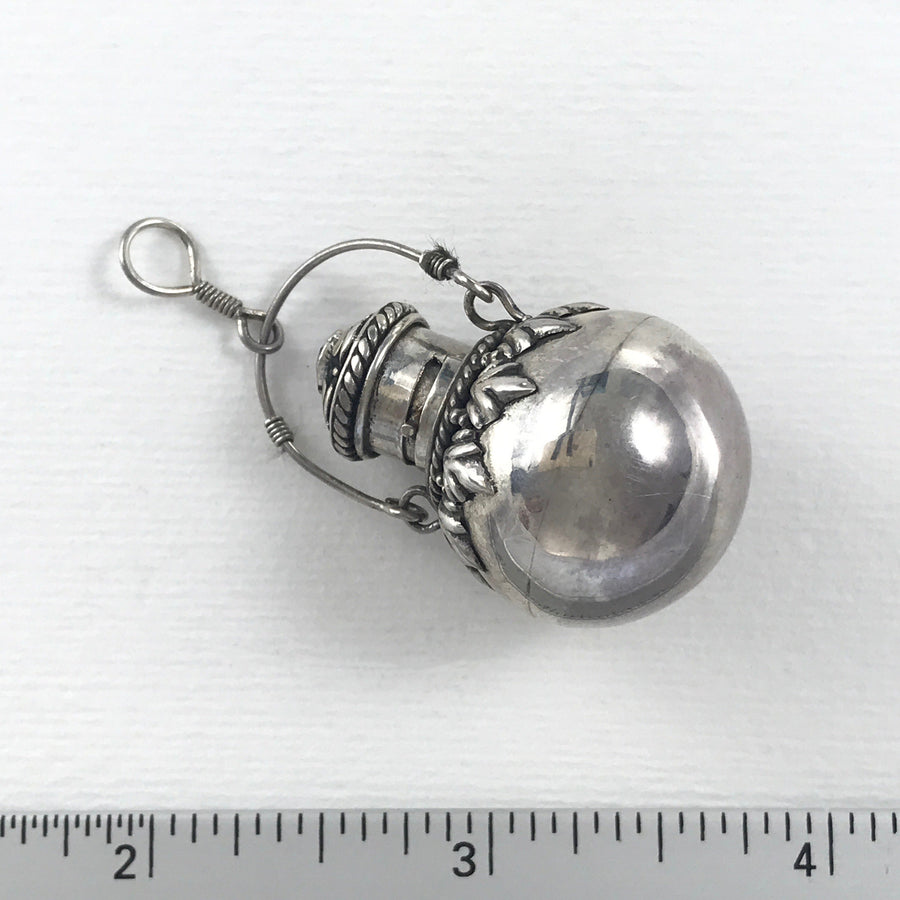 Bali/India Silver Embellished Vessel Overall Length Including Bail  52Mm Loose Pendant (BAS_042)