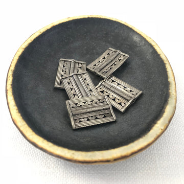 Bali/India Silver Filigree Rectangle Bead (BAS_050)
