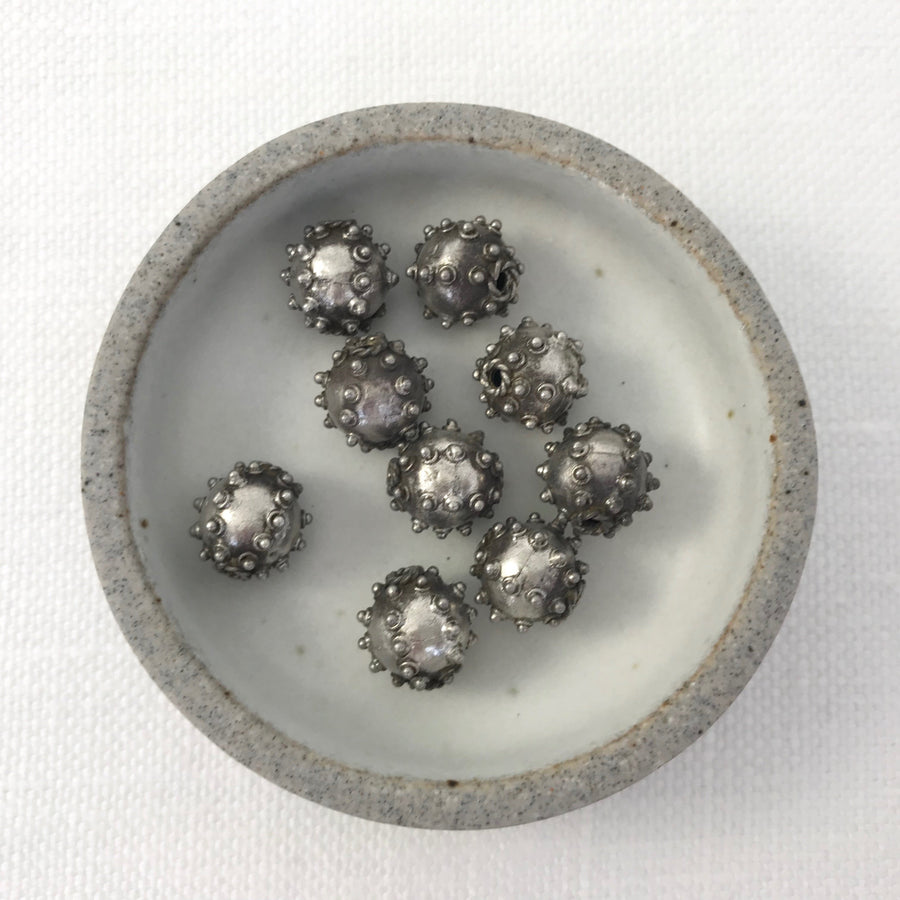 Bali/India Silver Granulated Round Bead (BAS_052)
