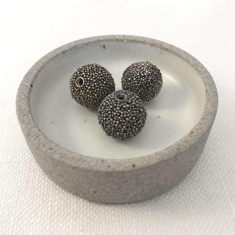 Bali/India Silver Granulated Round Bead (BAS_053)