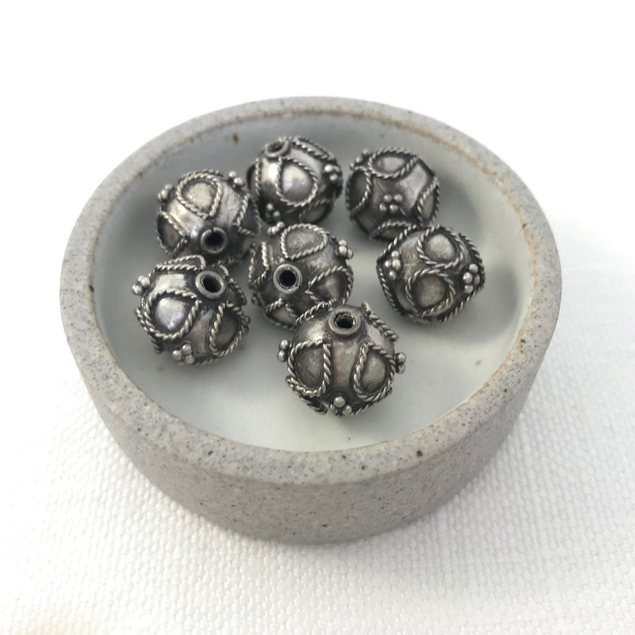 Bali/India Silver Granulated Round Bead (BAS_054)