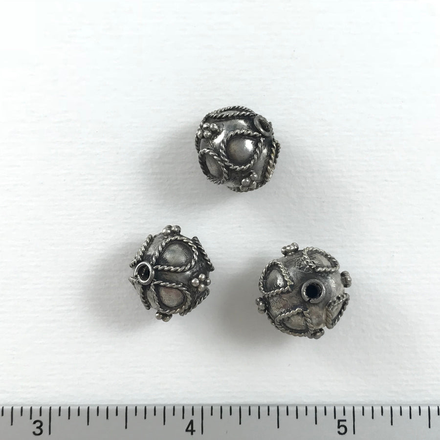 Bali/India Silver Granulated Round Bead (BAS_054)