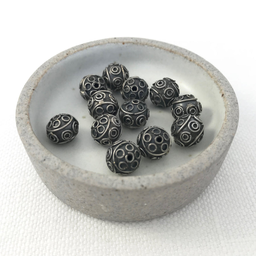 Bali/India Silver Filigree Round Bead (BAS_057)
