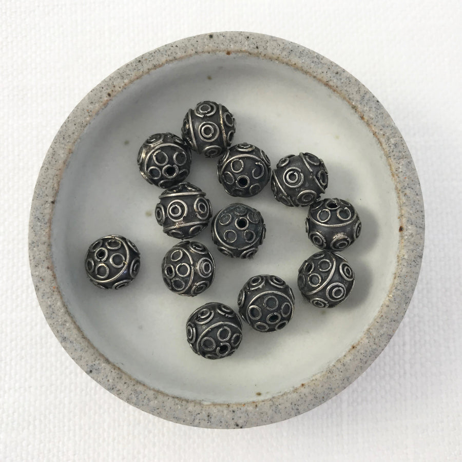 Bali/India Silver Filigree Round Bead (BAS_057)