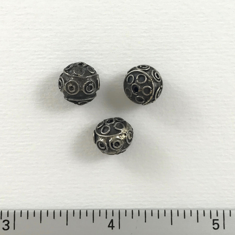 Bali/India Silver Filigree Round Bead (BAS_057)