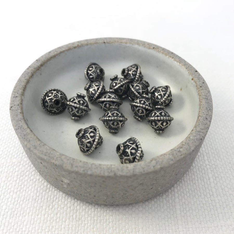 Bali/India Silver Filigree Round Bead (BAS_059)