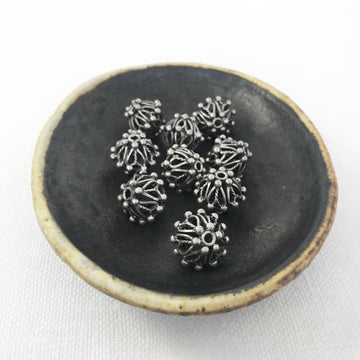 Bali/India Silver Open filigree Round Bead (BAS_081)