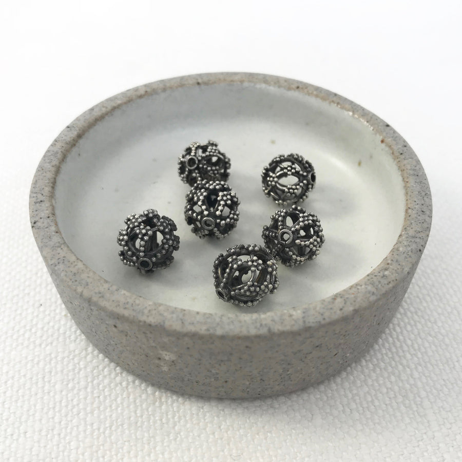 Bali/India Silver Open filigree Round Bead (BAS_087)